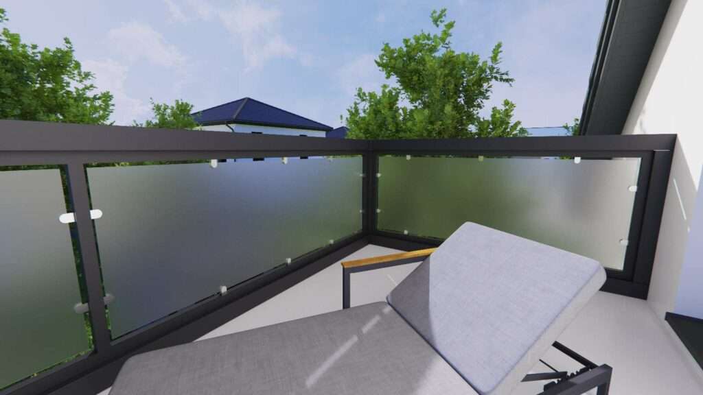Geländer Balkon glas